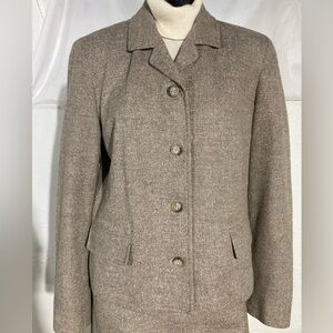 Women's Brown & Tan Wool Blazer